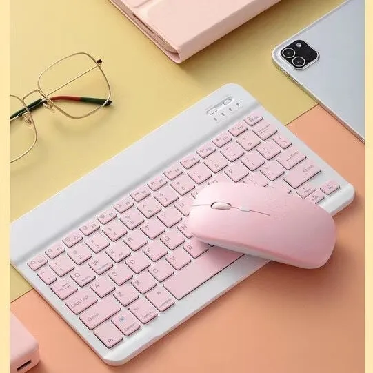 Colour Macaron ultra-thin wireless Bluetooth keyboard and mouse set for Apple devices, 0.6cm thick, with scissor keys