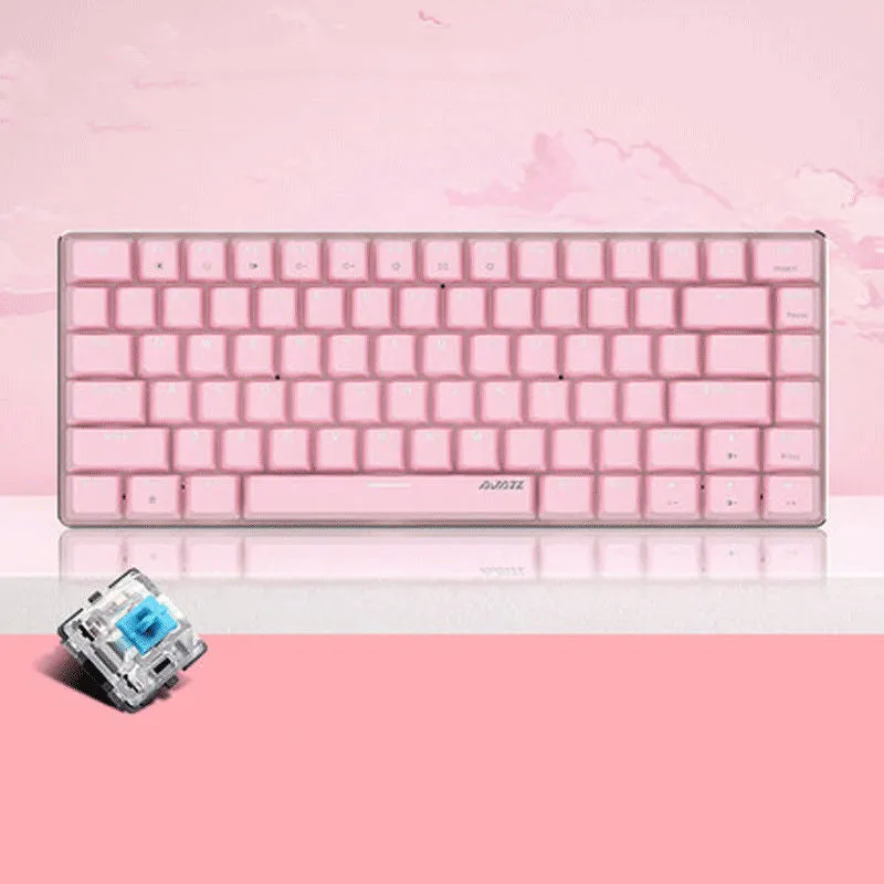 Heijue AK33 82-key wired mechanical keyboard with metal frame and backlit keys
