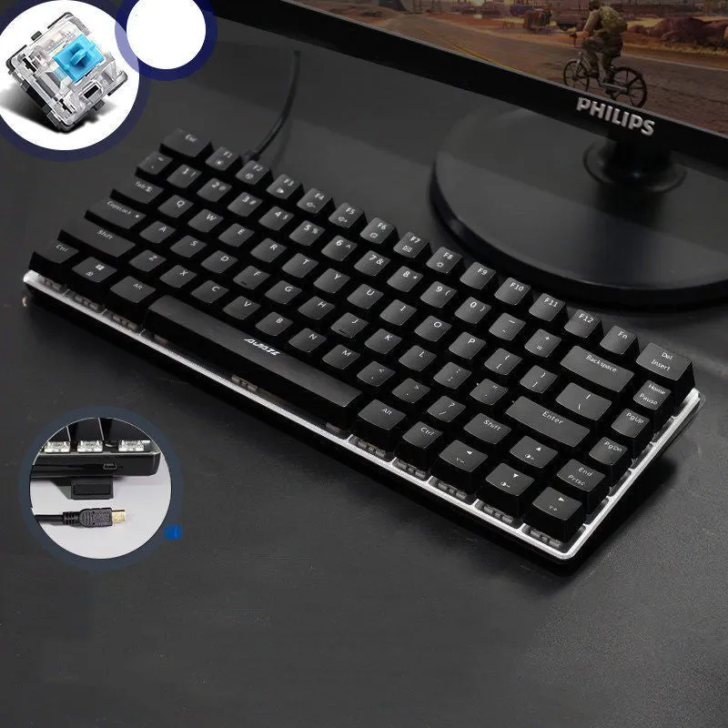 Heijue AK33 82-key wired mechanical keyboard with metal frame and backlit keys