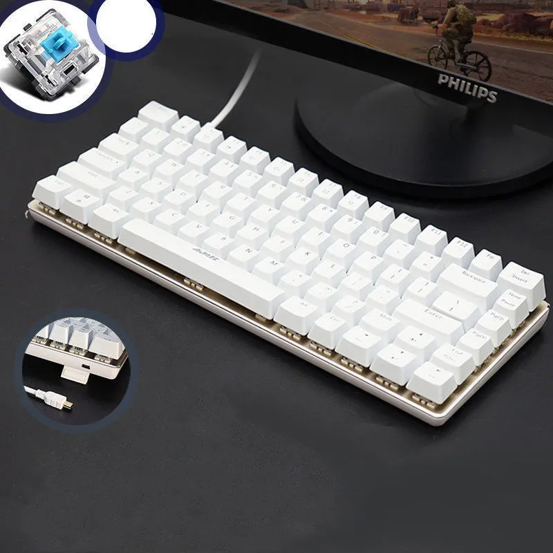 Heijue AK33 82-key wired mechanical keyboard with metal frame and backlit keys