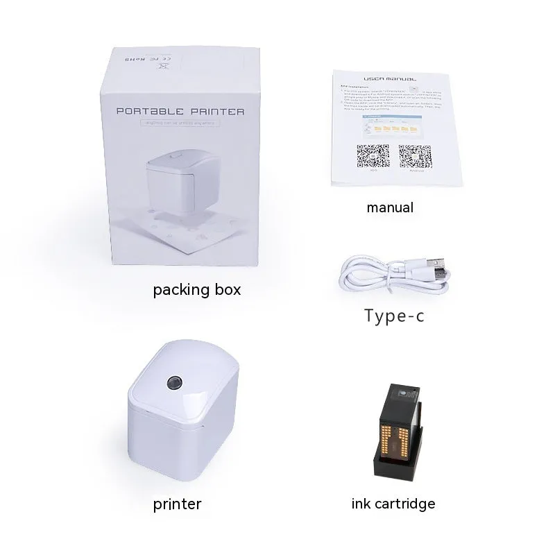 JT01 handheld mini printer portable inkjet DIY label maker in plastic casing