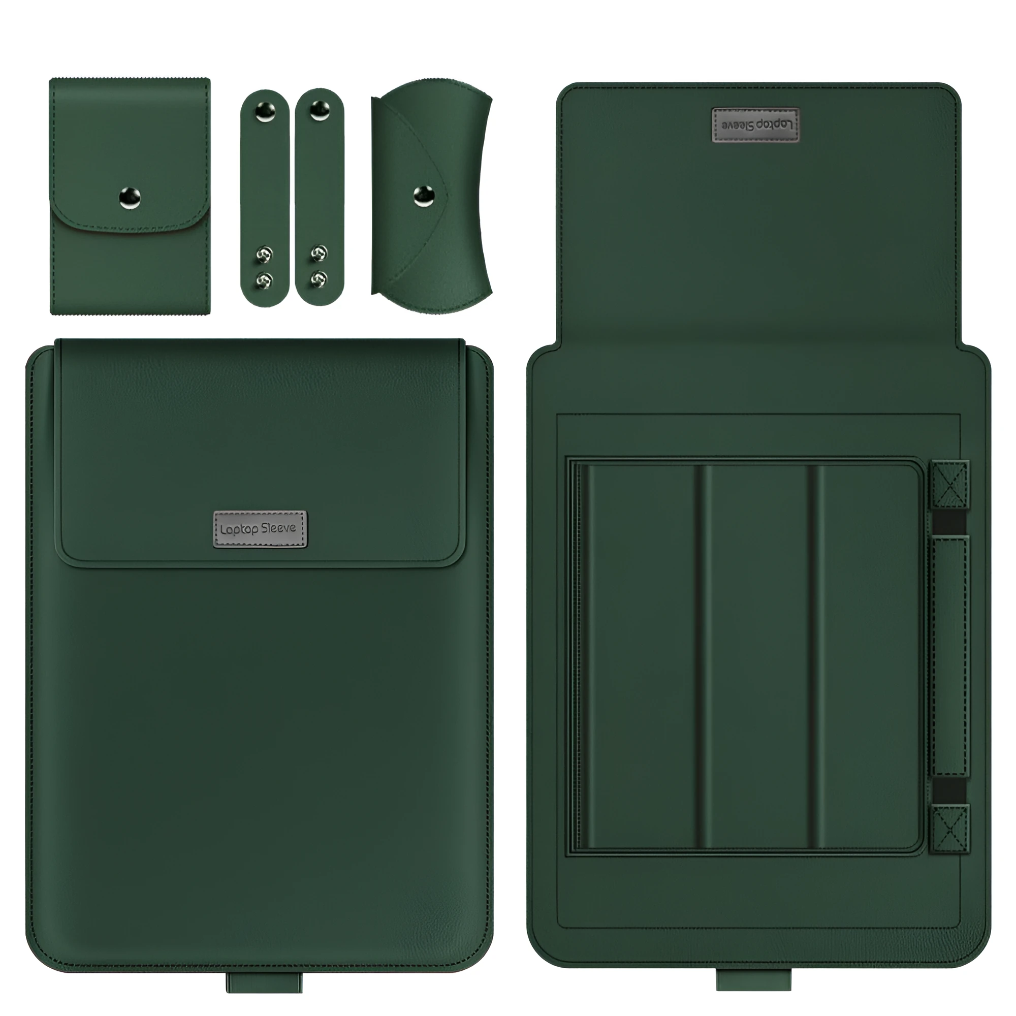 Notebook stand computer liner storage bag in imitation leather and microfiber, universal fit for 11 to 17 inch laptops, available in multiple colours