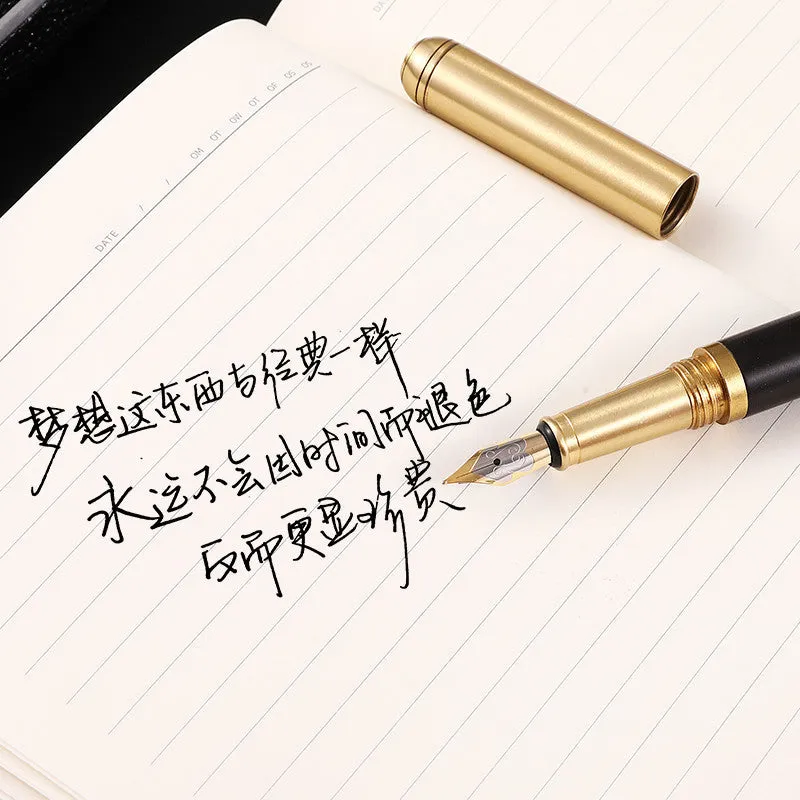 Business fountain pen with 0.7mm stainless steel nib and wooden barrel in ebony finish