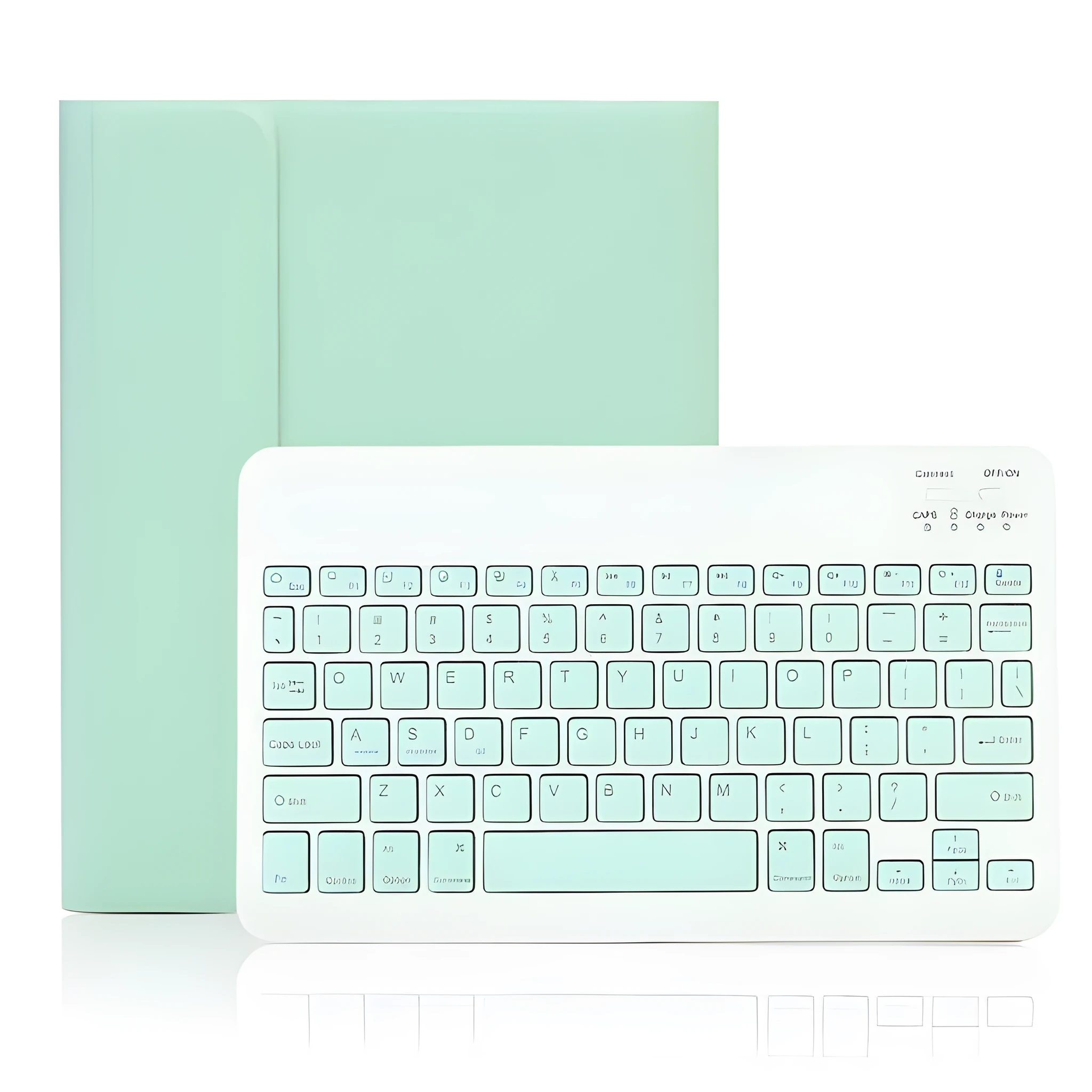 Yellow imitation leather flat Bluetooth keyboard case with pen slot for iPad clamshell cover