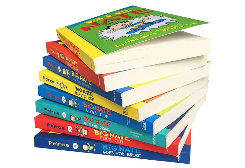 Big Nate 8-book box set cardboard cover with cartoon illustrations of Nate Wright