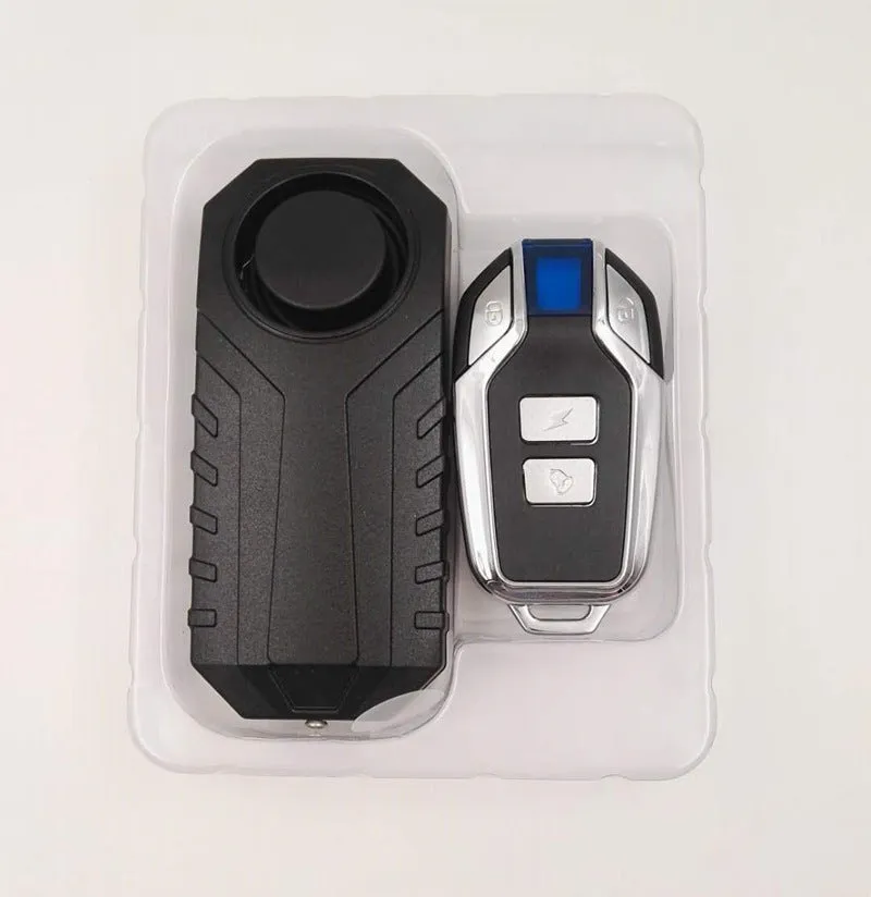 Black installation-free rainproof anti-theft alarm for motorcycle or electric car with remote control