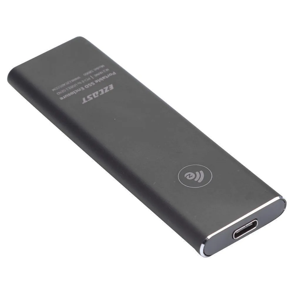 M.2 NVMe SSD enclosure with USB 3.1 Gen2 connection, aluminium body, supports 2280 form factor, 103mm length