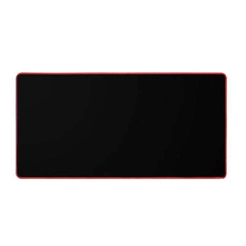 Oversized rubber mouse pad 30x60cm in black with stitched edges for PC laptop use.