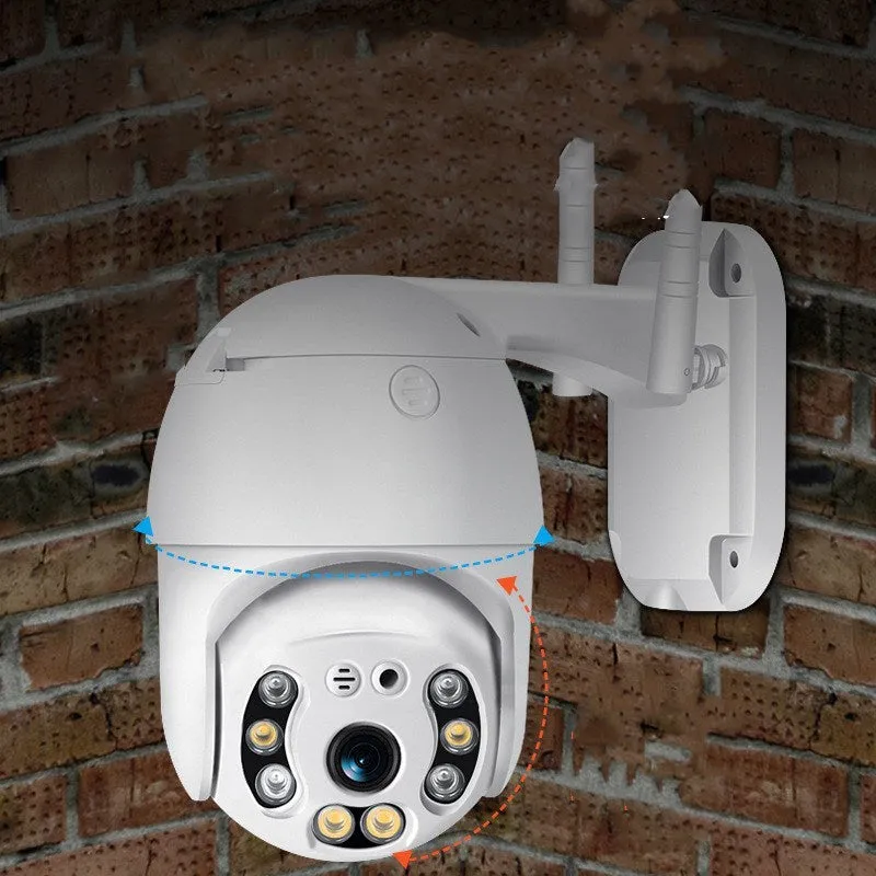 White hemispherical 4G remote monitor camera with 2MP 1080P lens and 32GB storage card