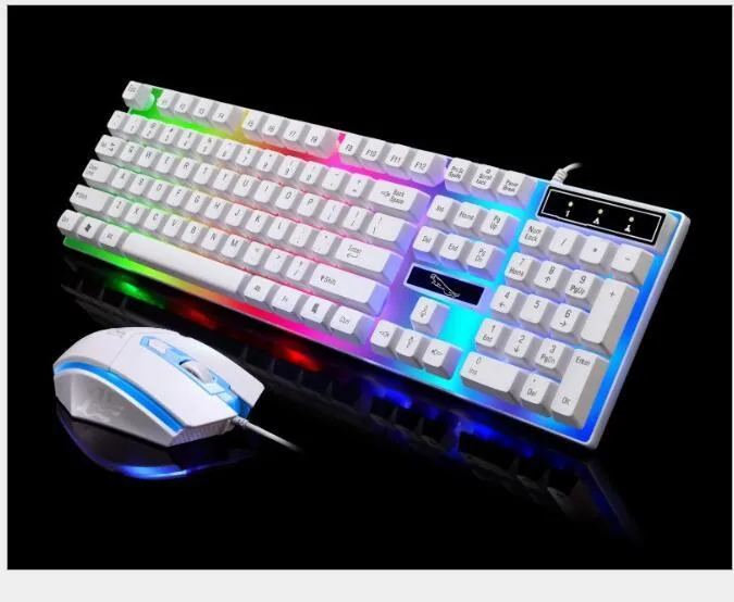 G21 wired U U mouse and keyboard set in black with suspended lighting mechanical feel design