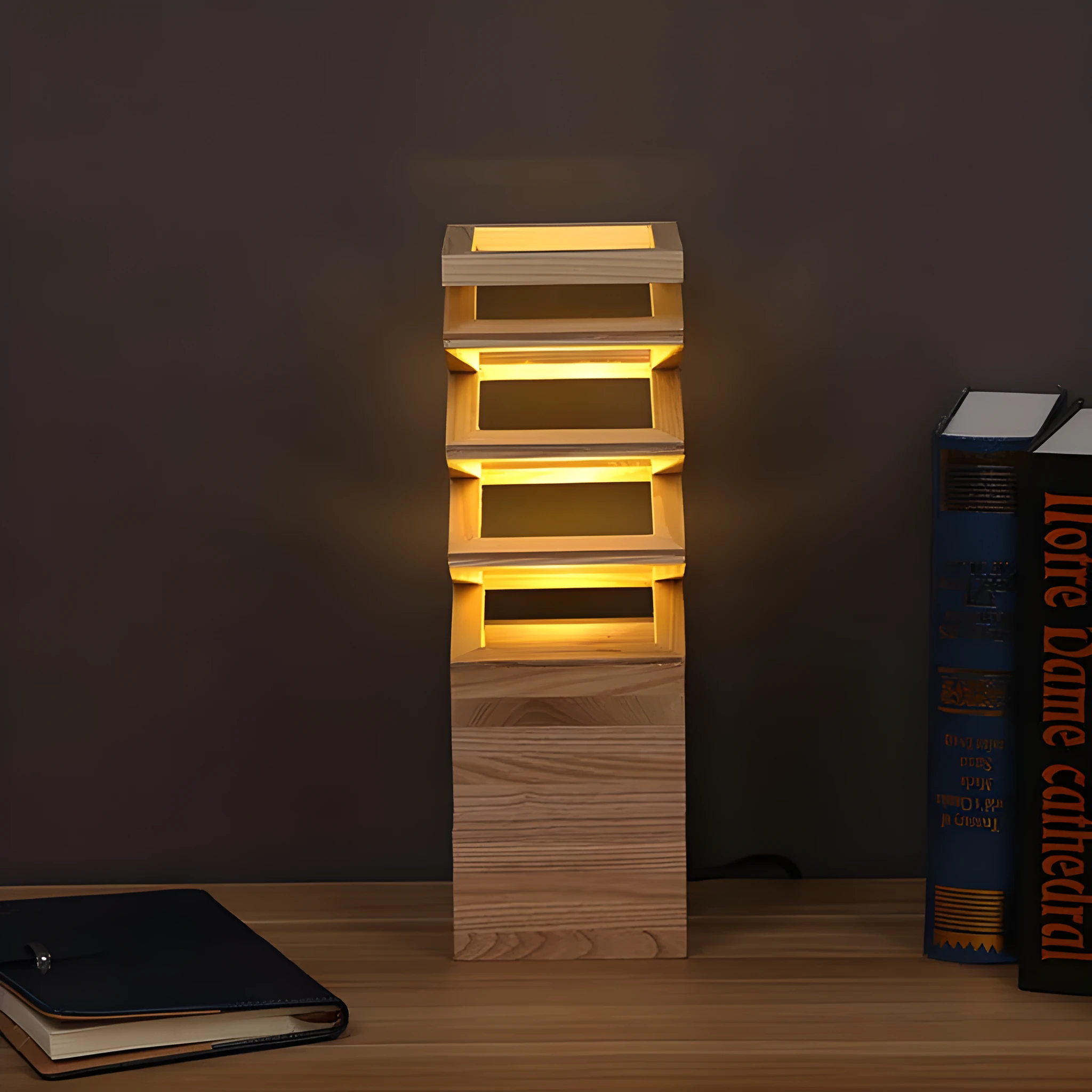 Creative solid wood table lamp European style with large 120x120mm base and 12cm height in US style solid wood colour