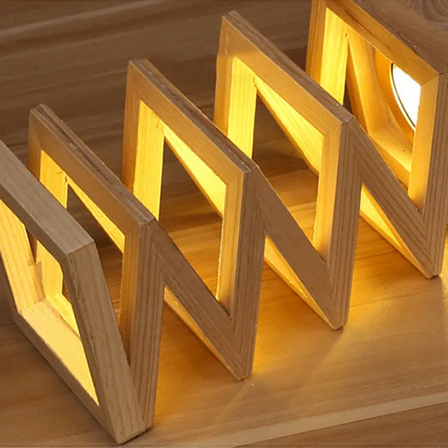 Creative solid wood table lamp European style with large 120x120mm base and 12cm height in US style solid wood colour