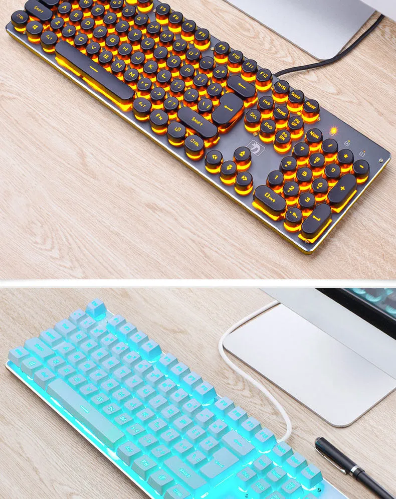 Viper wired gaming keyboard 104 keys black backlit USB waterproof
