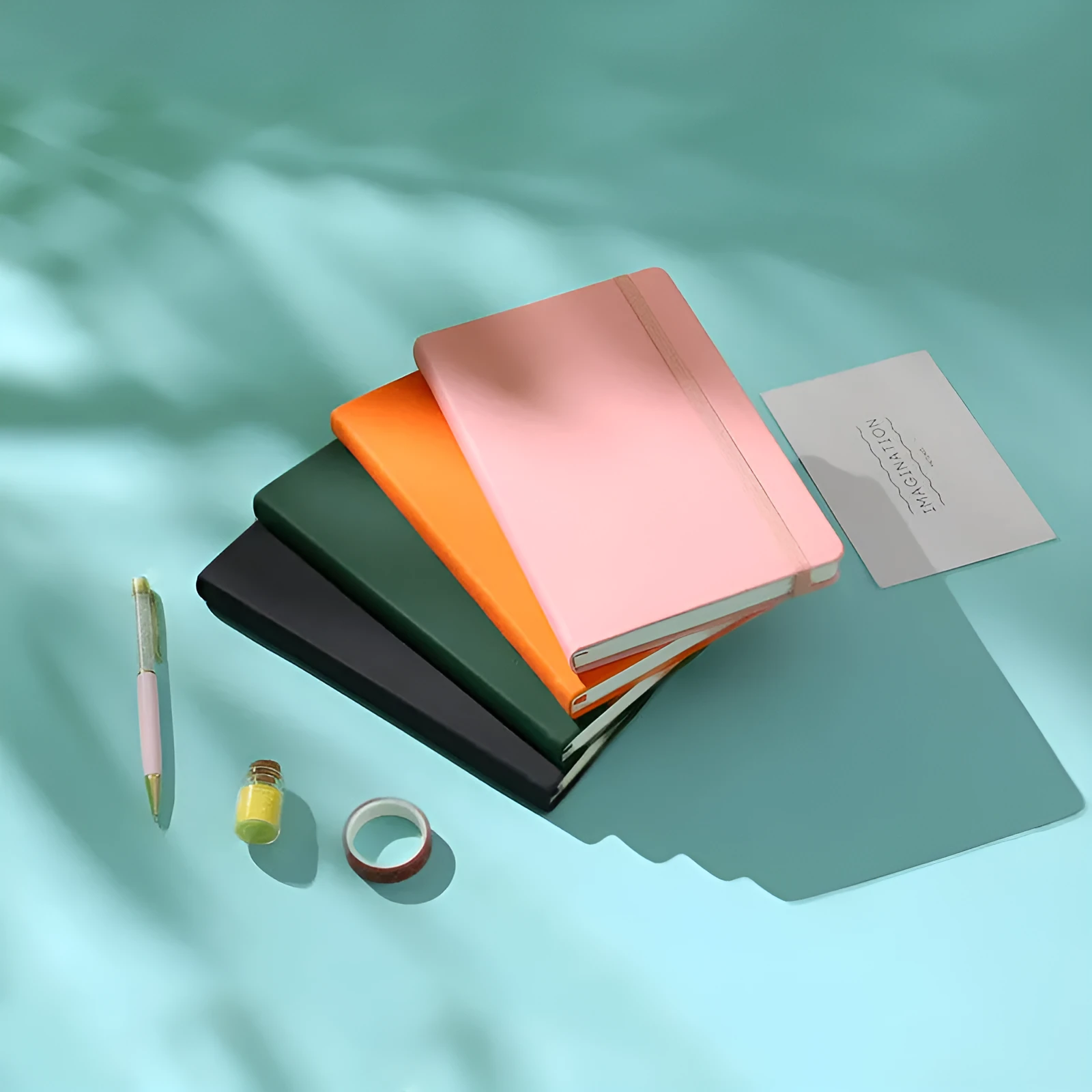 A5 tactile PU hardcover notebook with 96 sheets of 100gsm white paper, available in ten colours including black and red