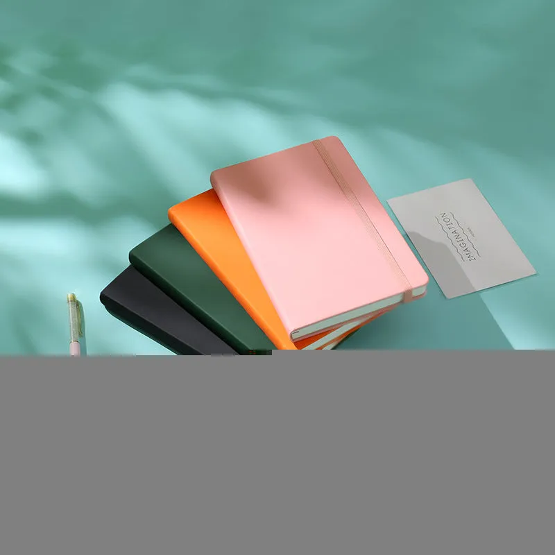 A5 tactile PU hardcover notebook with 96 sheets of 100gsm white paper, available in ten colours including black and red