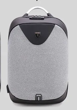 Men's anti-theft cross body double shoulder bag with 15.6 inch laptop pocket in black waterproof polyester