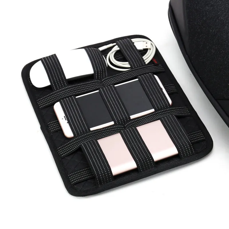 Men's anti-theft cross body double shoulder bag with 15.6 inch laptop pocket in black waterproof polyester