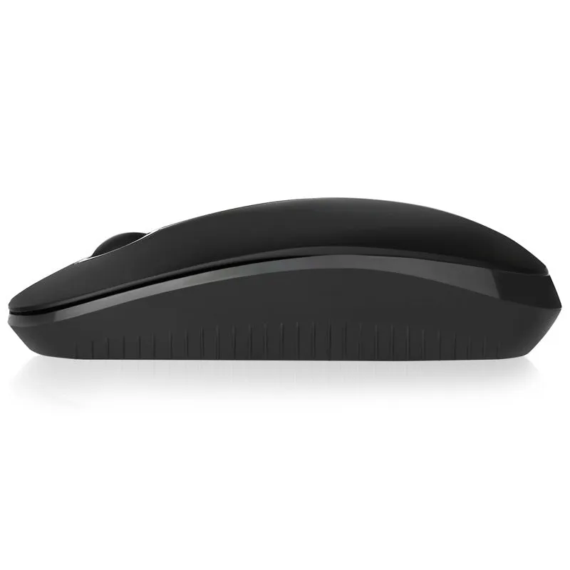 Black 2.4G wireless mouse with compact 120x66x36mm design for multi-platform computing