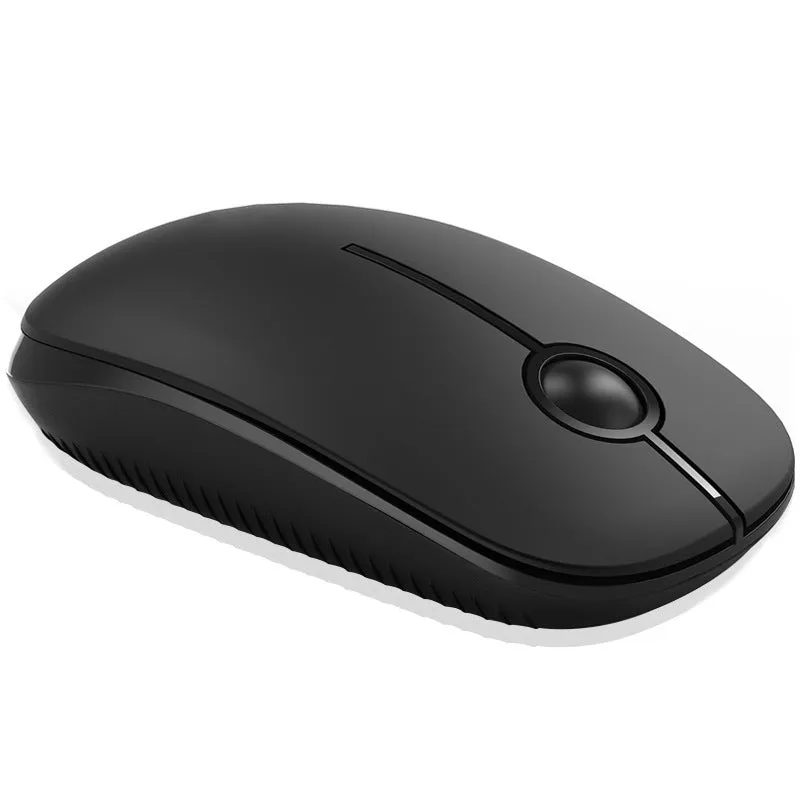 Black 2.4G wireless mouse with compact 120x66x36mm design for multi-platform computing