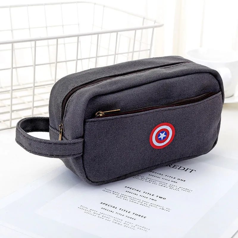 Large capacity multifunctional stationery bag pencil case in grey, orange, white and blue with drawstring and handbag options