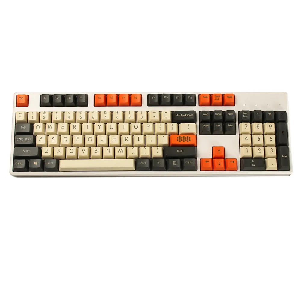 Mechanical keyboard keycap set in large carbon colour matching, 104 keys, wired USB, waterproof