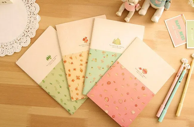 A5 portable notebook 21x14cm with broken flowers cover design for student school supplies