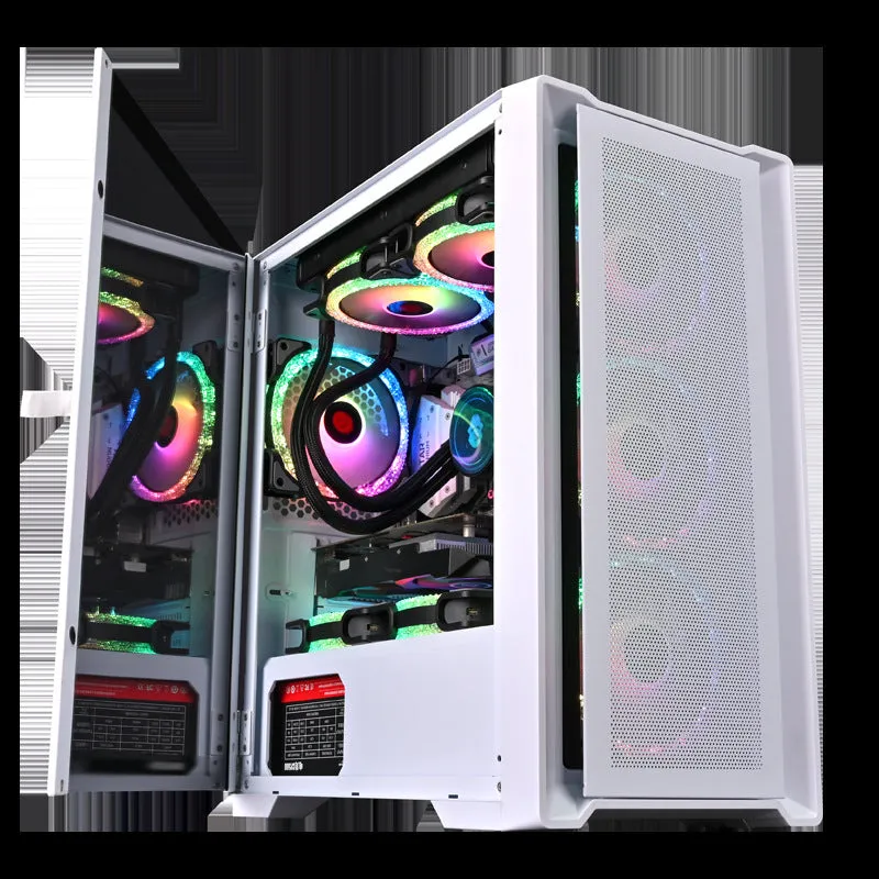 Wide body tempered glass computer case black vertical desktop chassis with front USB 3.0 port and ITX motherboard support