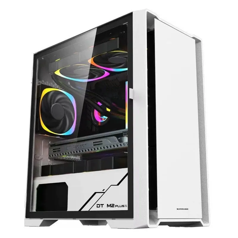 Wide body tempered glass computer case black vertical desktop chassis with front USB 3.0 port and ITX motherboard support