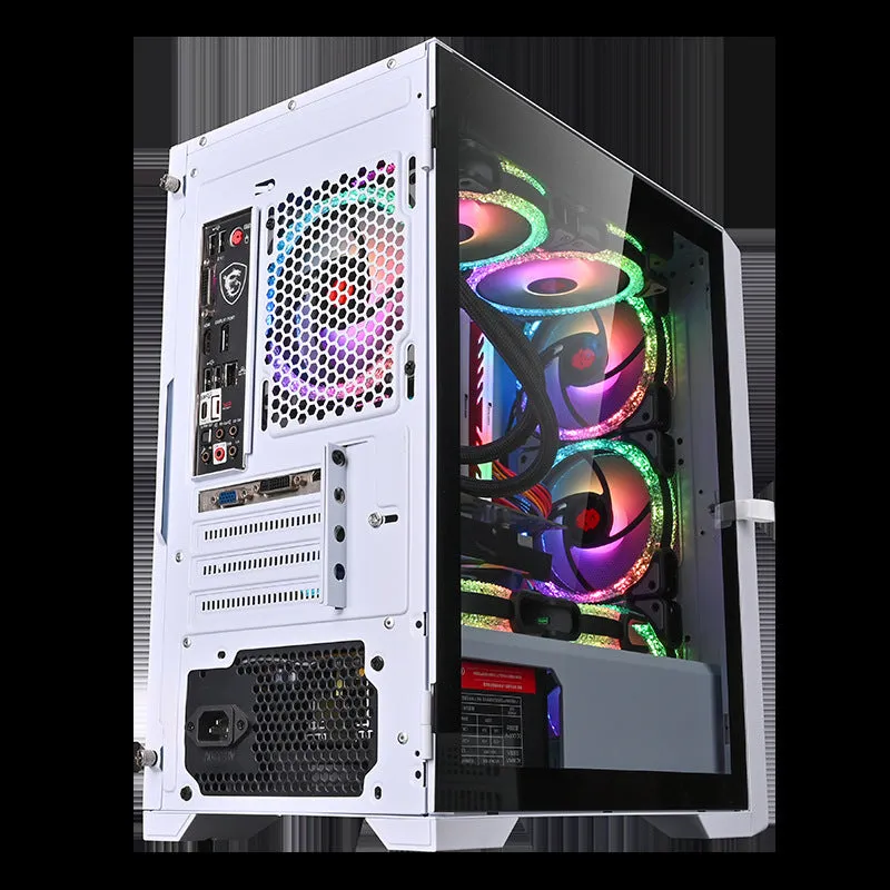 Wide body tempered glass computer case black vertical desktop chassis with front USB 3.0 port and ITX motherboard support