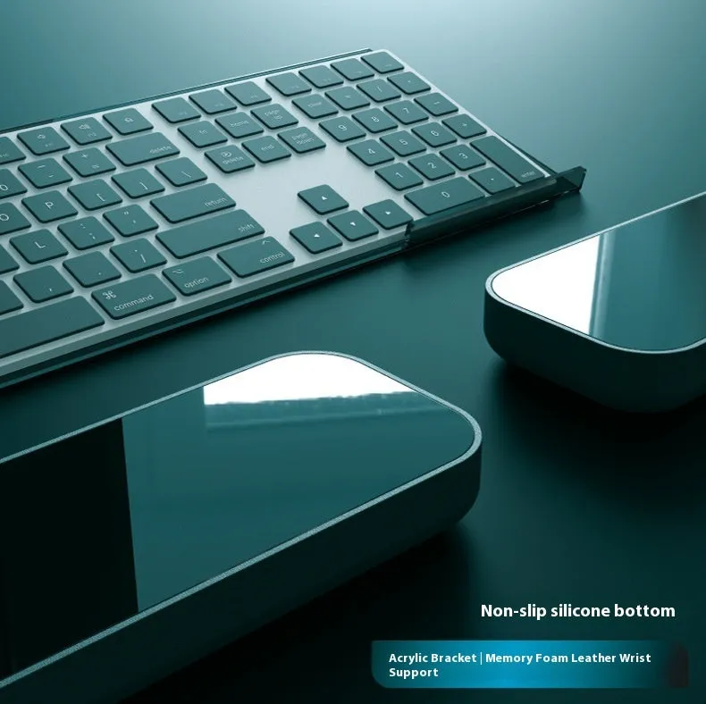 Double-sided keyboard and mouse pad with memory foam wrist rest in various colours