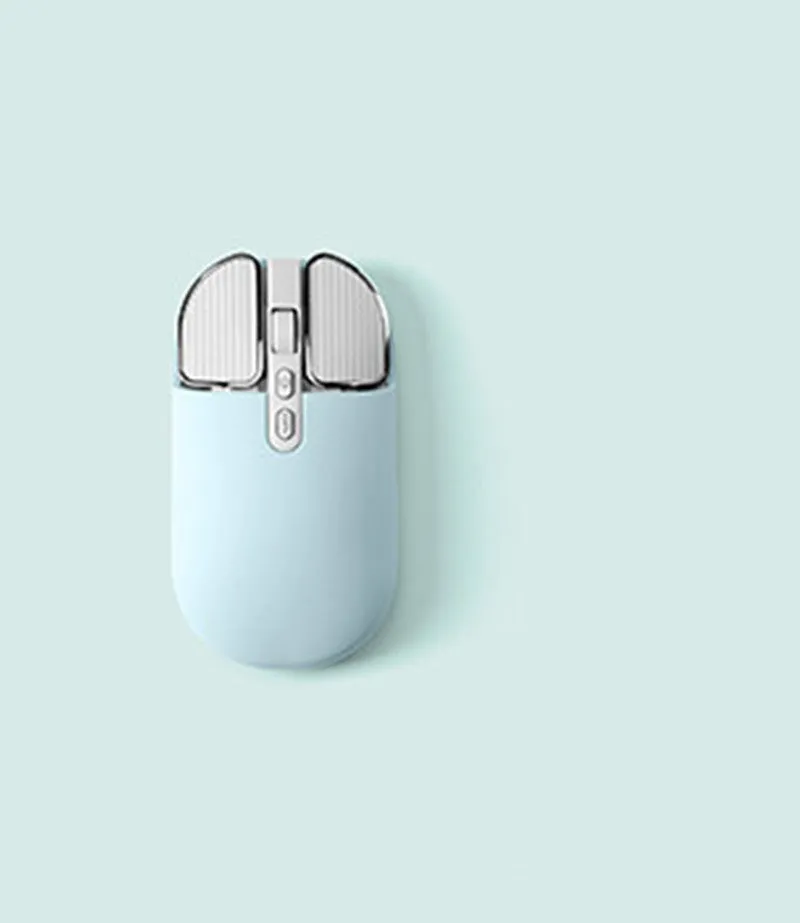 Retro iPad Bluetooth keyboard and mouse set in mint green with blue dual-mode mouse and adjustable bracket