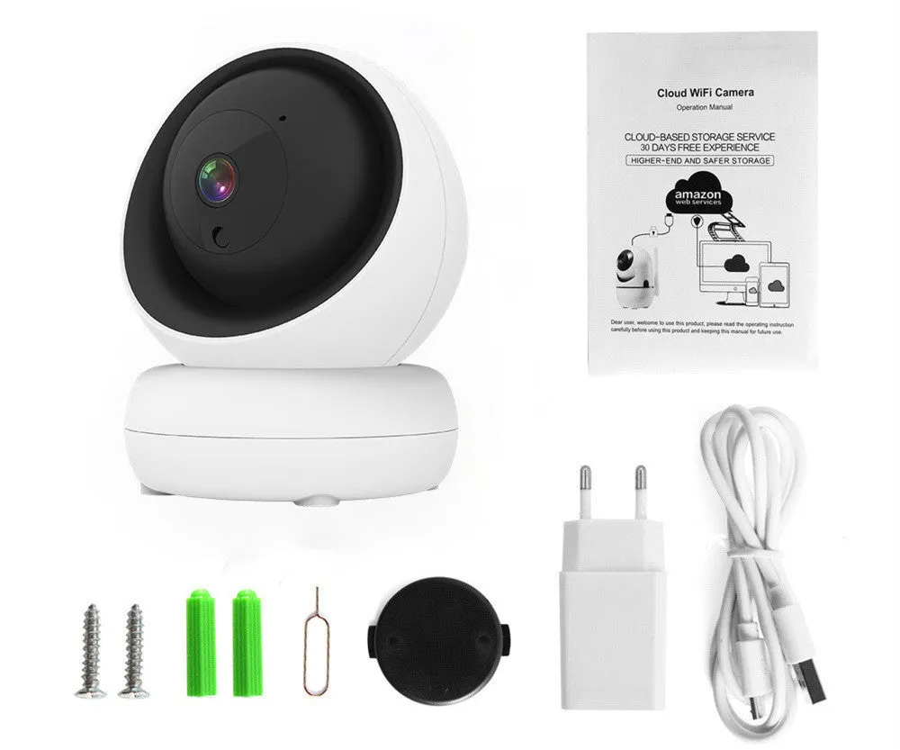 Tuya wireless smart camera 1080P HD PTZ indoor network camera in white ABS housing