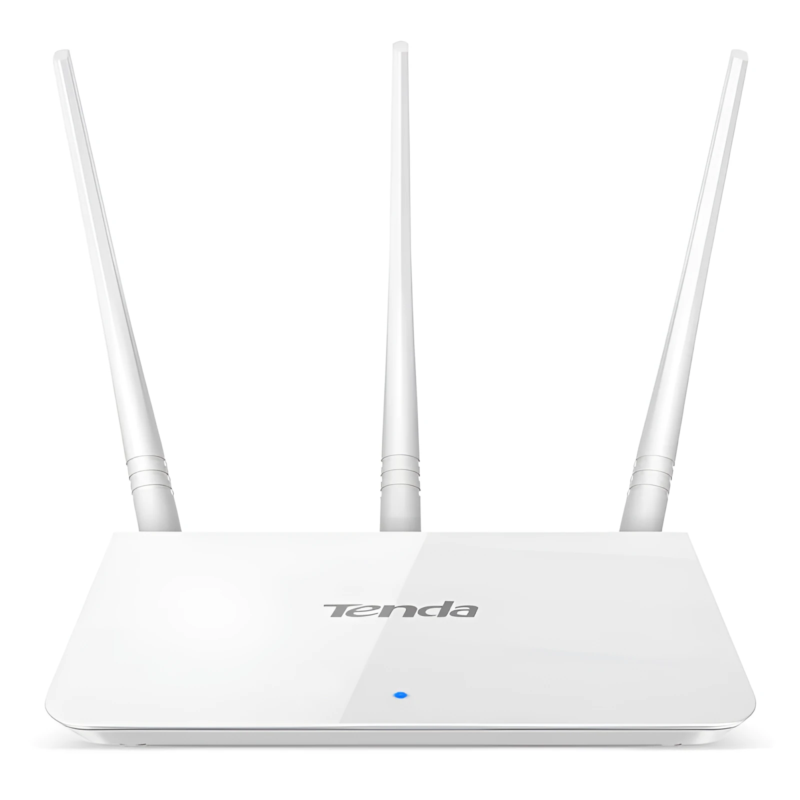 White Tengda F3 wireless router for home broadband with wall mounting capability and 108Mbps WiFi