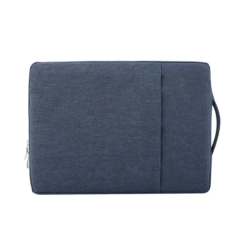 Polyester computer sleeve bag in black with zipper, compatible with 13 inch laptops and tablets
