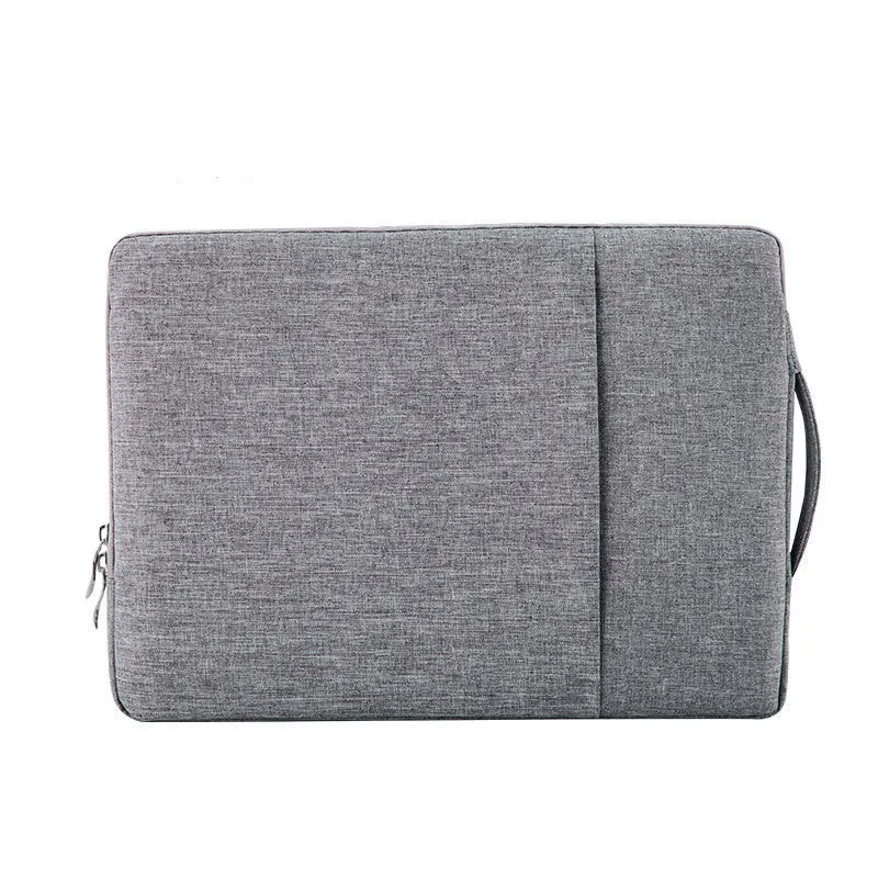 Polyester computer sleeve bag in black with zipper, compatible with 13 inch laptops and tablets