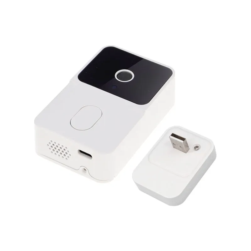 Intelligent visual doorbell with HD night vision camera, black colour, wall-mounted at entrance