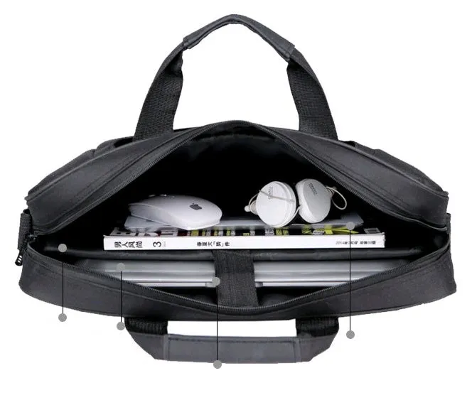 Black polyester diagonal shoulder laptop bag for 15-15.6 inch ASUS laptops