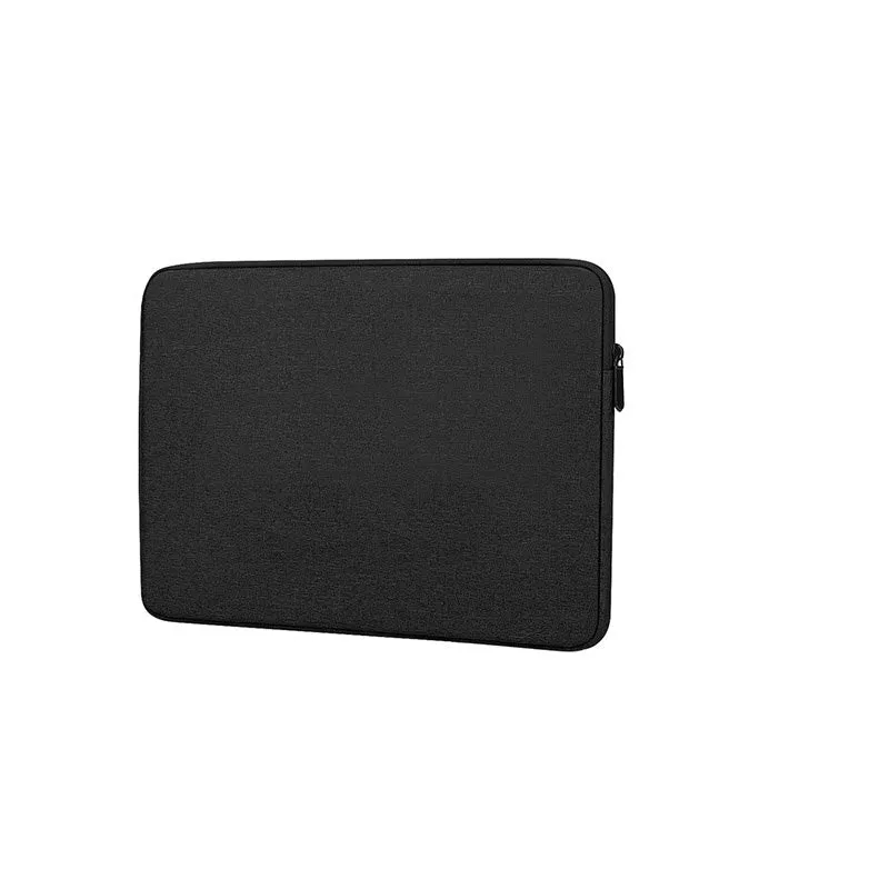 Black ant cloth liner bag for 13 inch iPad or MacBook with zipper closure and fluffy lining