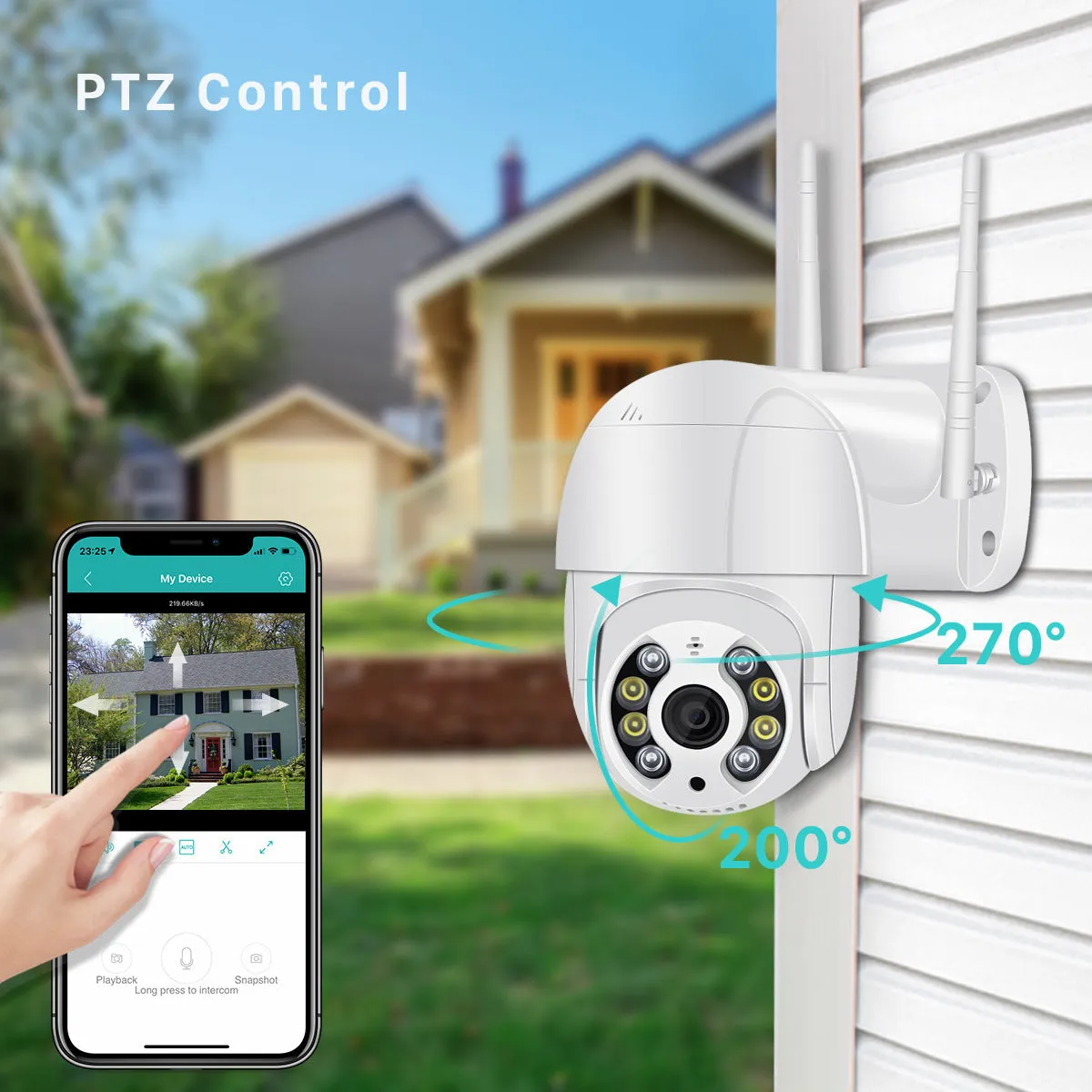 2MP 1080P wireless WiFi AI surveillance camera ball machine with dual light infrared night vision and cloud storage