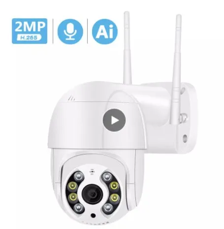 2MP 1080P wireless WiFi AI surveillance camera ball machine with dual light infrared night vision and cloud storage