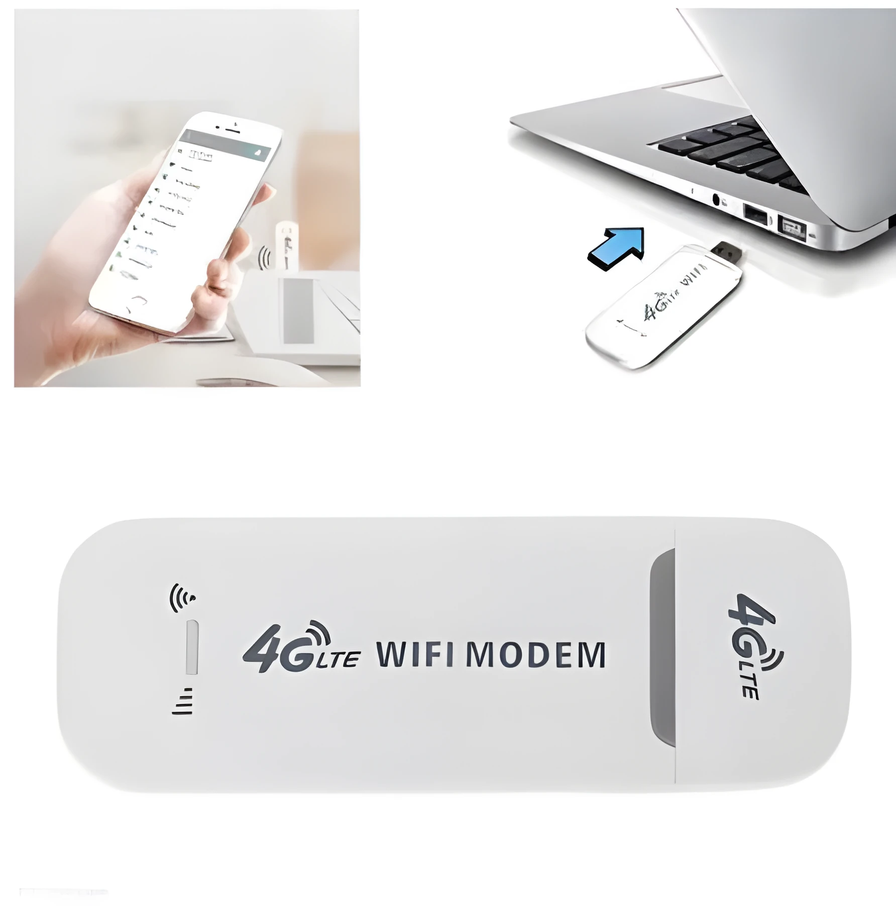 White 4G USB router dongle for desktop notebook and tablet connectivity