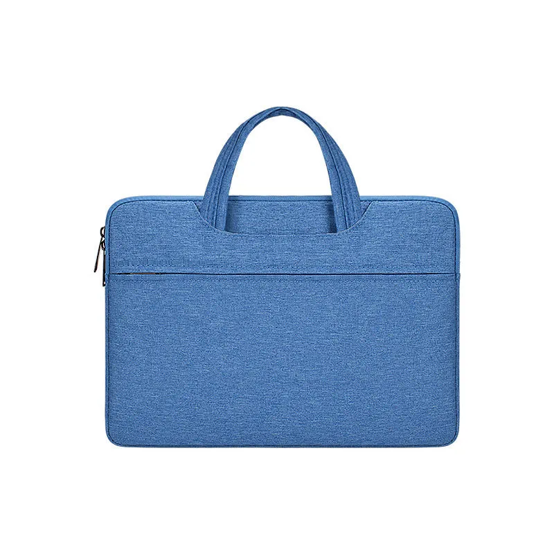 Waterproof laptop bag and liner in dark grey with soft handle and zipper closure for 15.6 inch notebook