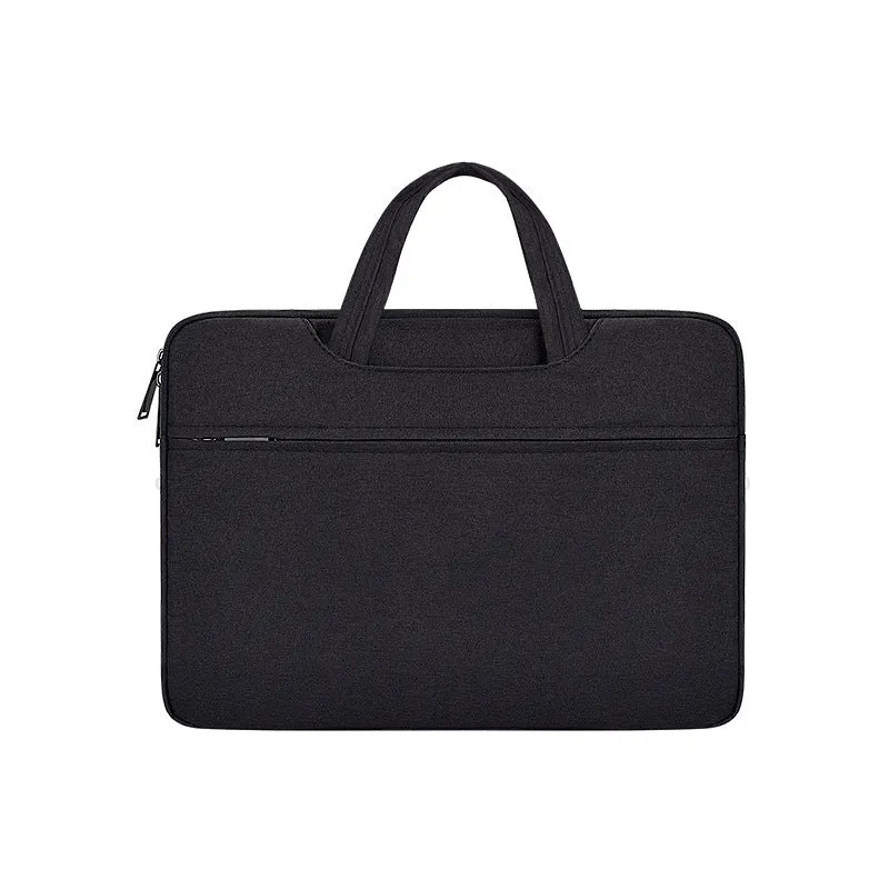 Waterproof laptop bag and liner in dark grey with soft handle and zipper closure for 15.6 inch notebook