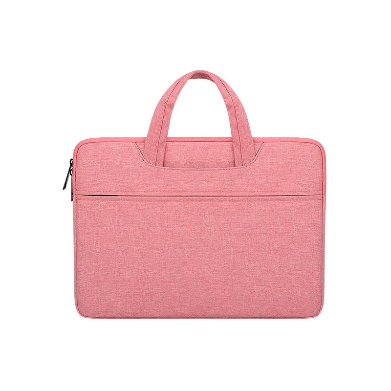 Waterproof laptop bag and liner in dark grey with soft handle and zipper closure for 15.6 inch notebook