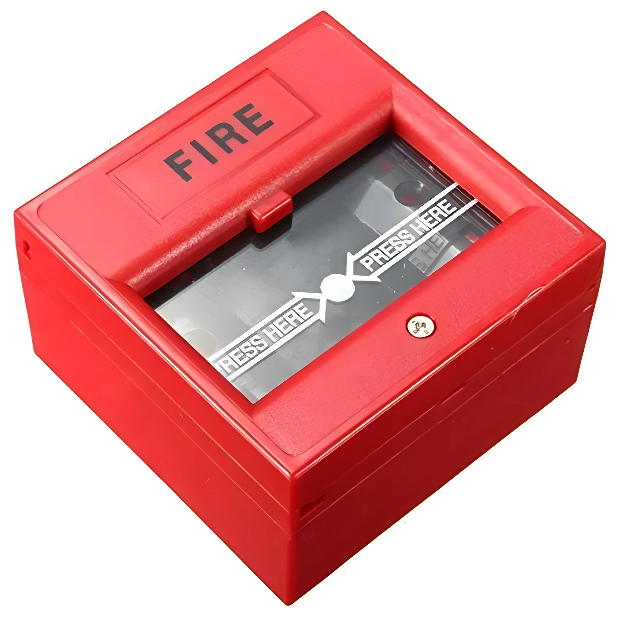 Wired red hand breaking glass emergency fire alarm button with fireproof material