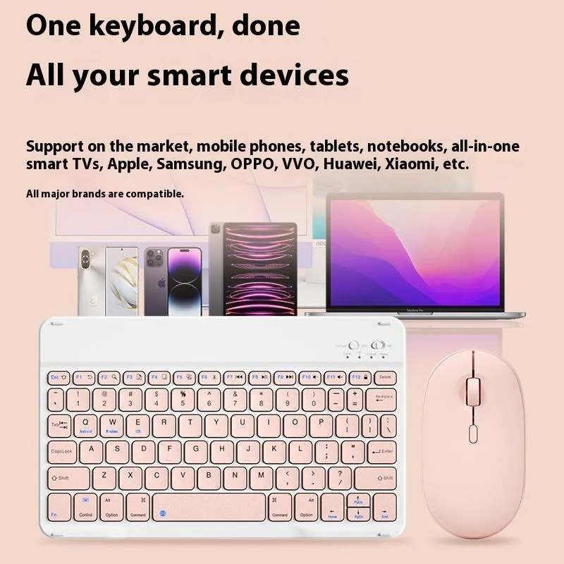 Bluetooth wireless keyboard for tablets and PCs with rechargeable battery in multiple colour options