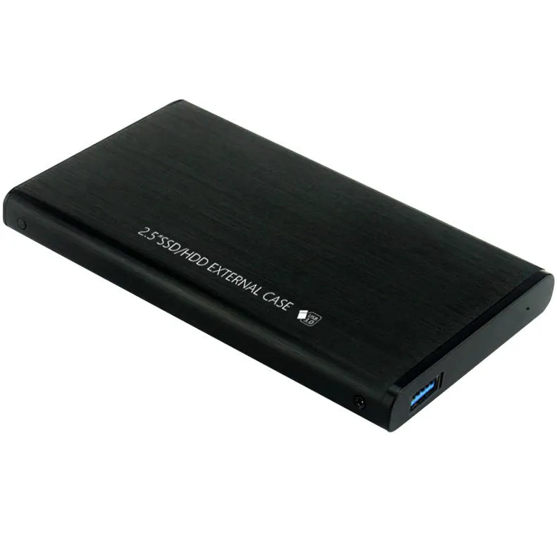 2.5 inch SATA to USB 3.0 hard drive enclosure in black aluminium finish