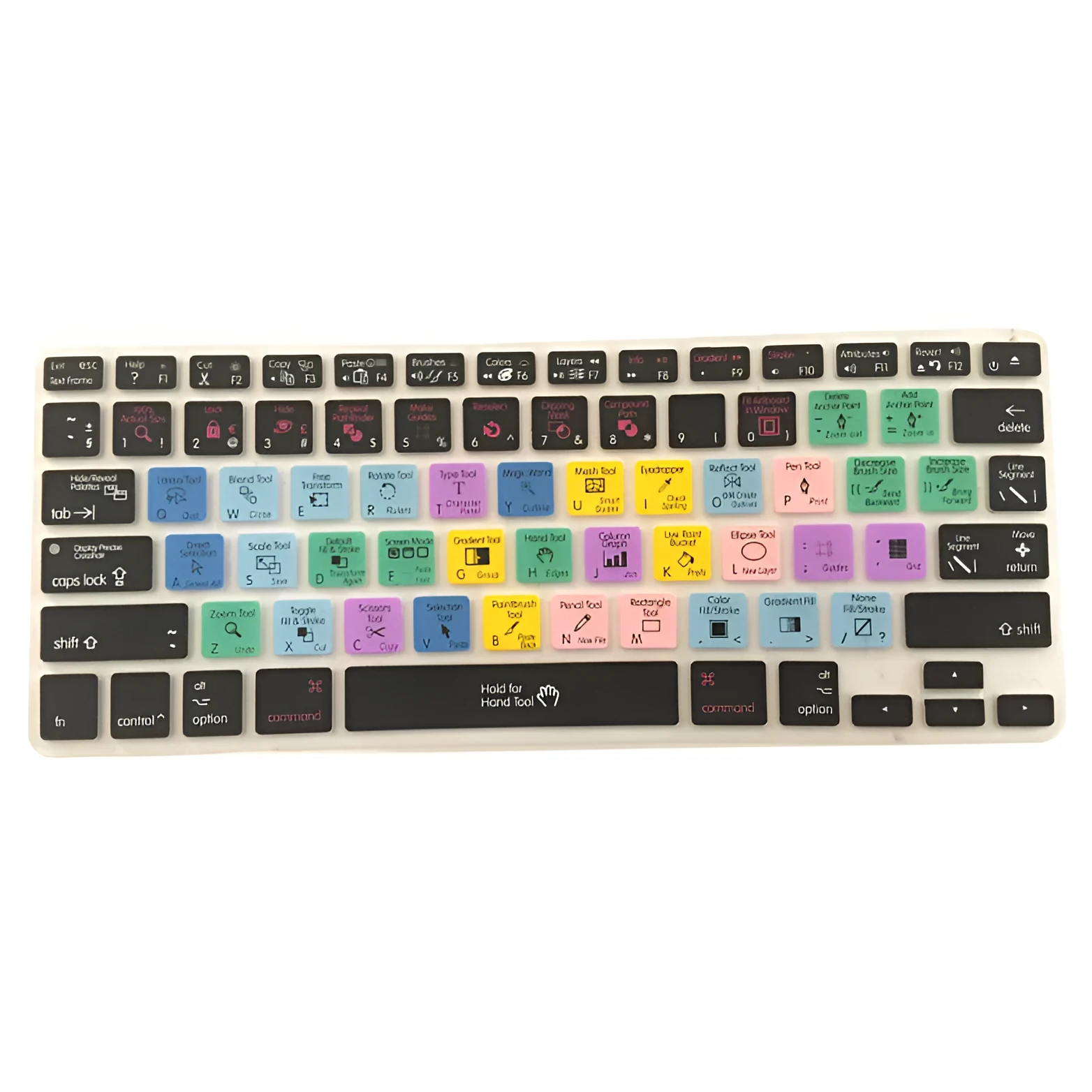 Silicone keyboard cover with Adobe Illustrator shortcuts for MacBook Air and Pro 13 15 17 inch