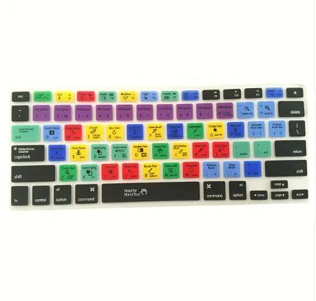 Silicone keyboard cover with Adobe Illustrator shortcuts for MacBook Air and Pro 13 15 17 inch