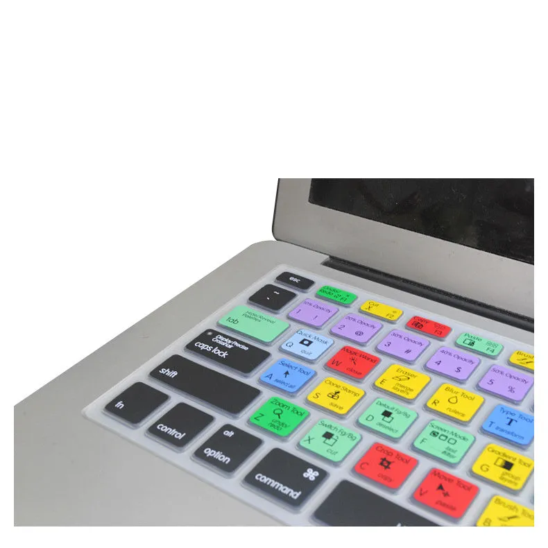 Silicone keyboard cover with Adobe Illustrator shortcuts for MacBook Air and Pro 13 15 17 inch